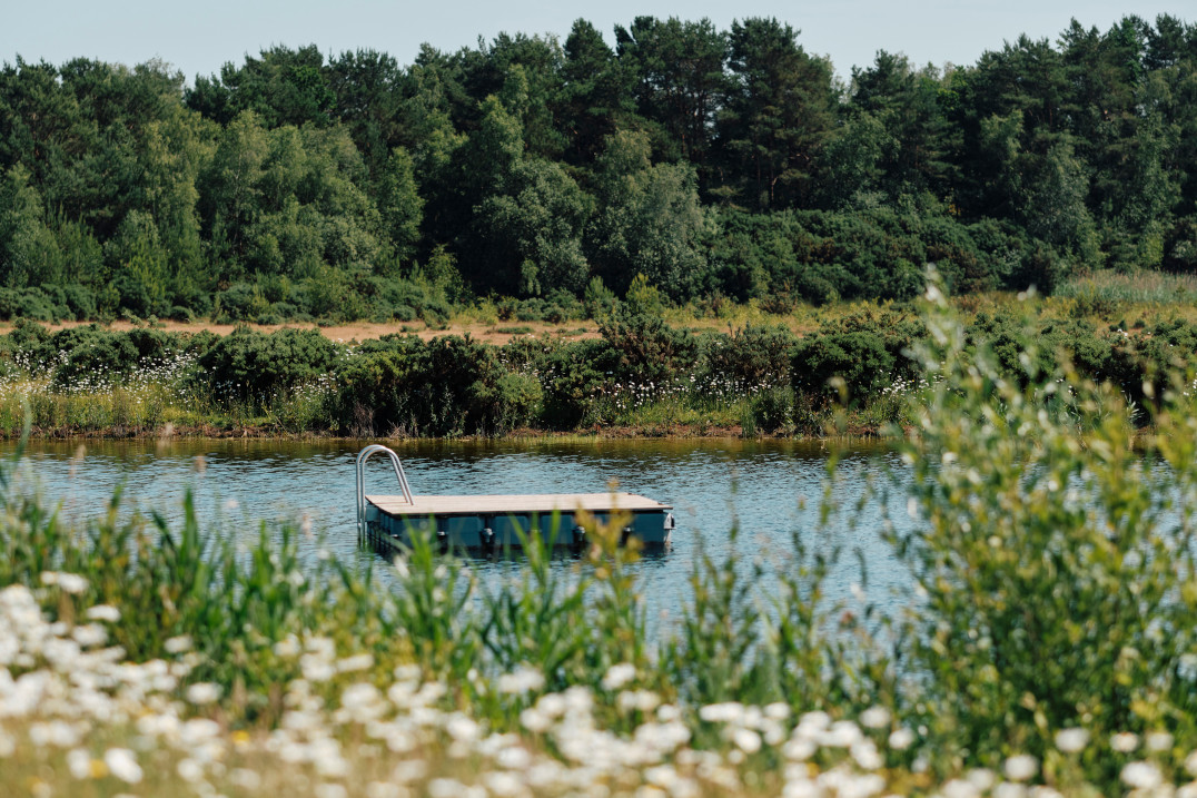 Pontoon in the lake at Silverlake