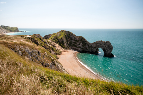 Durdle Door on the Jurassic Coast on a sunny day