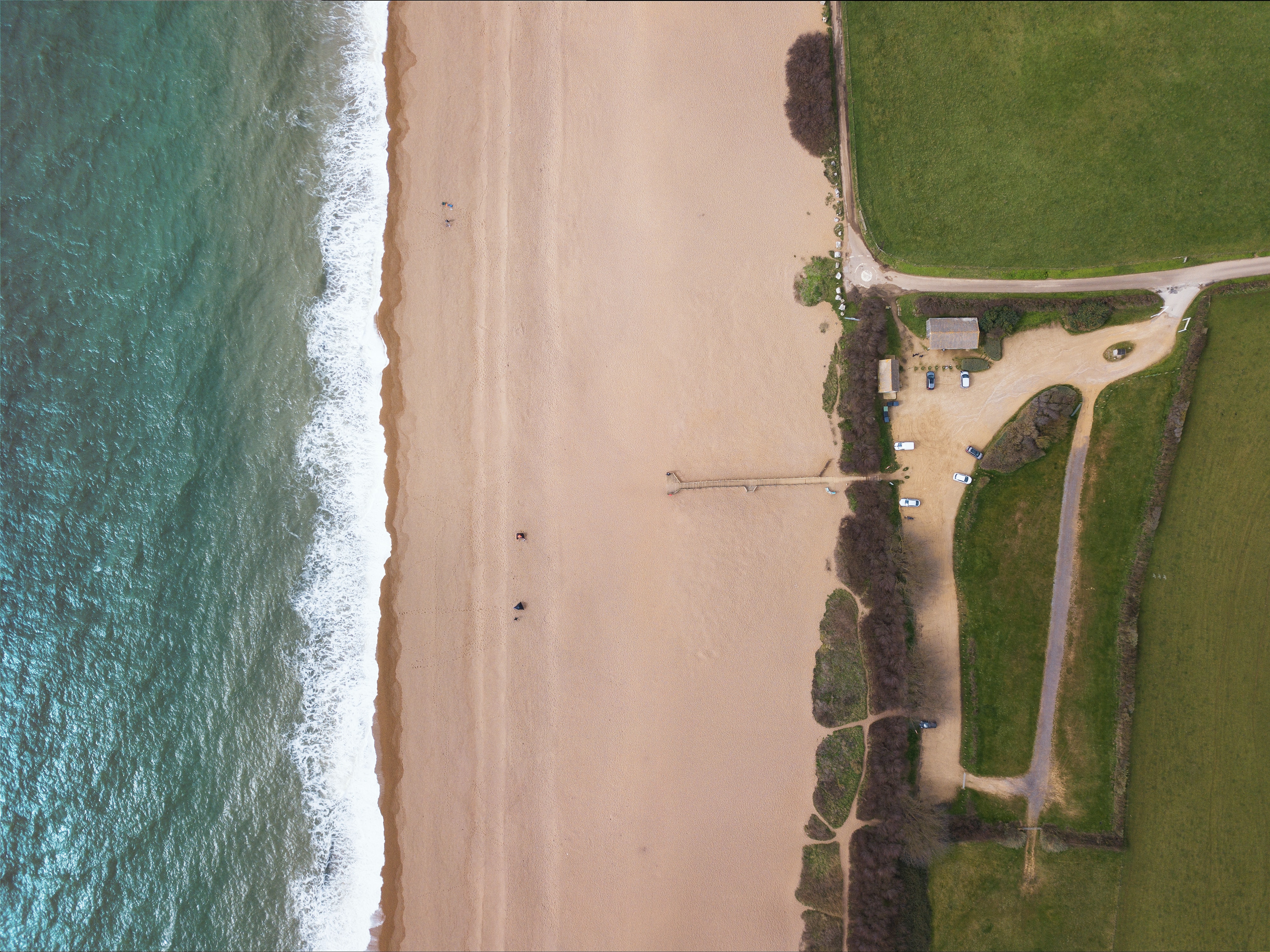 arial shot of Weymouth beach