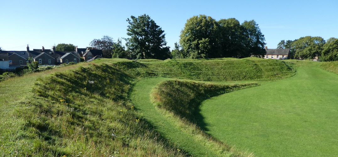 Maumbury Rings - grassy banks which were once home to an amphitheatre